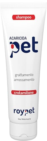 Roypet Acaricida Pet Shampoo Antiparassitario Cani e Gatti 300ml - Elimina Zecche e Pulci - Pulisce e Idrata Pelle e Pelo - Shampoo per Cani e Gatti Calmante