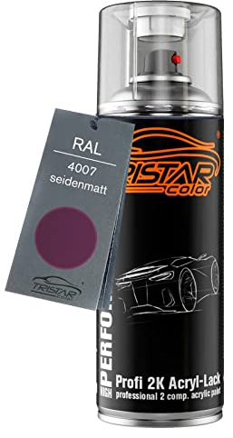 TRISTARcolor RAL 4007 Purpurviolett seidenmatt 2K Acryl Spraydose Sprühdose Spritzlack Sprühlack 400 ml schnelltrocknend