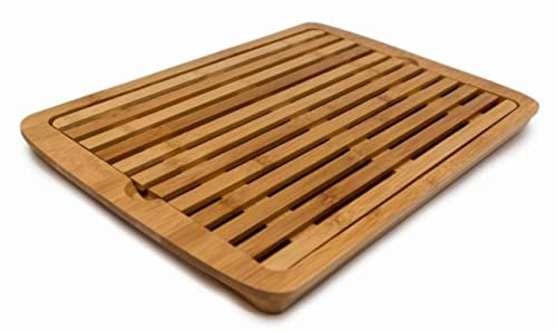 Nerthus FIH 675 Bambusschnitt mit Krümelbehälter, Küchentisch speziell für Brot, Wood