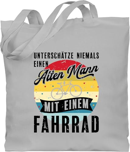 Shirtracer - Baumwolltasche - Radsport - Taschen - Unterschätze niemals einen alten Mann mit einem Fahrrad Vintage