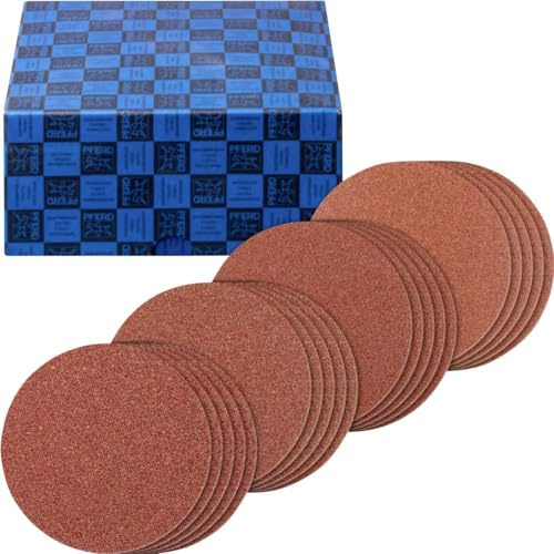 PFERD TOOLS Klettronden-Set KR Grob, 20-tlg. | Korund Ø125mm A40, 60, 80, 120 | 42898001 – für grobe Schleifaufgaben mit dem Winkelschleifer