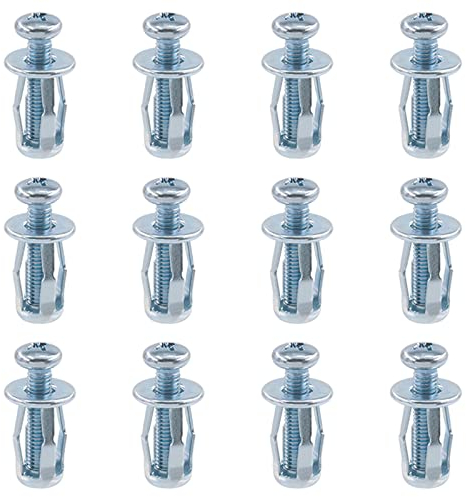 Sweet 12 pezzi M4 x 20 Jack Nuts Petalo Dadi Espansione Fissaggi Tasselli Viti Assemblaggio Parete Cava Ferro Linea Uso Parete Sottile Morbida (M4 x 20)