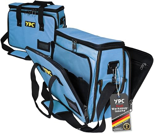 YPC Operator Werkzeugtasche XL – Praktische Umhängetasche, tragbare Aufbewahrungstasche, Wasserfest, Reißfest, Trageriemen oder Verstellbarer Schultergurt, Blau-Schwarz, 40x32x20cm – 20 kg Tragkraft