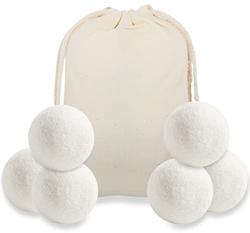 Bolas de Secadora de Lana, FainFun 6 Piezas 6 * 6CM Bolas de Lana de Oveja Natural para Secadora, Pelotas de Lana para Secadora de Ropa, Wool Dryer Balls Puede Reducir el Tiempo de Secado