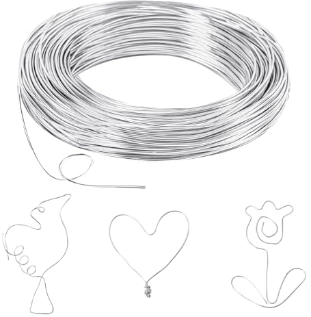 Basteldraht 1mm×30m, Draht zum Basteln Aludraht Schmuckdraht Aluminiumdraht Silberner Aluminium Modellierdraht für DIY Schmuckherstellung Bastelarbeiten