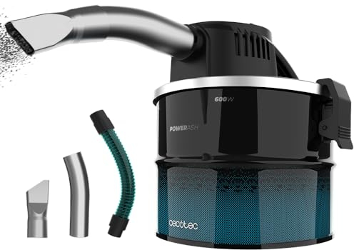 Cecotec Aspirapolvere per Cenere Compatto Conga Ash 1000 Lite. 600 W, Finiture in Acciaio Inox, Tubo con Rivestimento Metallico, Serbatoio in Acciaio Inox da 4 Litri, Filtro a Maglie Metalliche