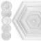 HEXIM Stuckrosette Styropor EPS weiß, Deckenrosette rund & eckig, Innendekor für Decke & Wand, Stuckrosette Lampe Wanddekoration Schlafzimmer Barock (50x50 cm Sechseck)