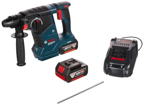 Bosch Professional GBH 187-LI Akku-Bohrhammer (18 Volt, 2 x 5,0 Ah Akku, Ladegerät, 2,4 J, Bohr-Ø in Beton, 24 mm, Kunststoffkoffer)