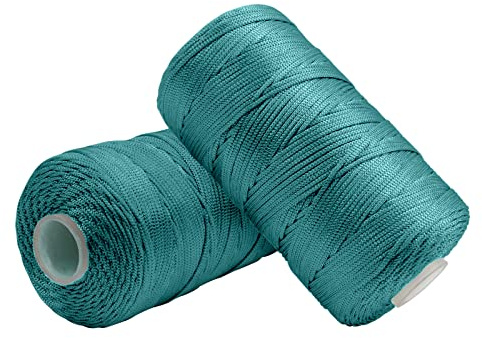 Uiopa Makramee Garn 1,5mm x 400m, Nylonschnur Bändchengarn für Häkeltasche, Häkelgarn Schmuckband Farbig für Häkeln, Stricken, Dekoration, DIY-Projekte