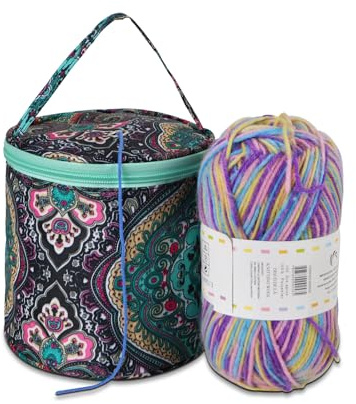 Coopay Mini Garntasche, Garntasche für Kinder und Anfänger, Strick- und Häkelzubehör, Aufbewahrung, zum Aufbewahren von Knäuelknäuel, Stricknadel, Häkelnadel Set und laufendem Projekt