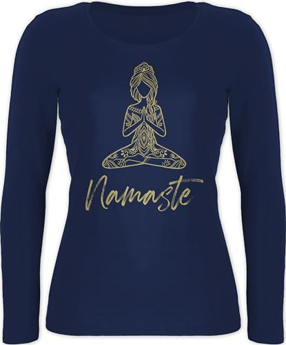 Shirtracer - Langarmshirt Damen - Namaste I Chakra I Mandala I Yoga