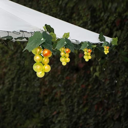EONANT Solar Trauben String Licht im Freien wasserdichte 80LED Weinrebe hängende Beleuchtung Simulation Obst Dekoration kleine Tavernen Garten Sonnenschirm Schirm Hochzeit Party Licht (Grün)