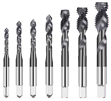 Gewindebohrer M3 M4 M5 M6 M8 M10 M12 Metrisches Gewindebohrer Zweischneidiges HSS-Spiralgewindebohrer for Aluminium-Nichteisenmetalle Verarbeitung von Sacklöchern (Color : M6x1.0)