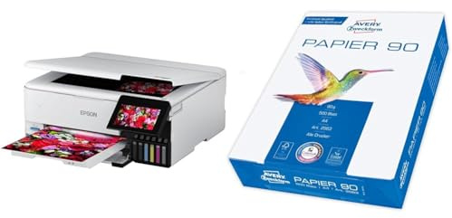 Epson EcoTank ET-8500 3-in-1 Tinten-Multifunktionsgerät & Avery Zweckform 2563 Drucker-/Kopierpapier (500 Blatt, 90 g/m², DIN A4 Papier, hochweiß, für alle Drucker) 1 Pack