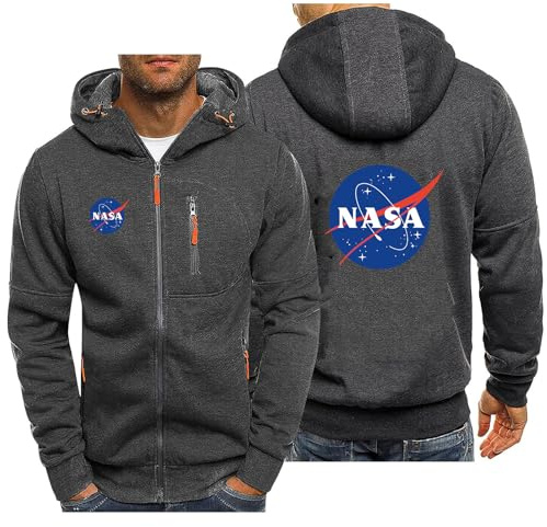 CLMETHE Sudaderas con capucha para hombre con cremallera completa para NA-sa Sudaderas con capucha Deportes atléticos Fitness Jersey con capucha Mangas largas Chaquetas Abrigos,C-L