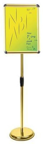 HACSYP Plakatständer, höhenverstellbarer vertikaler horizontaler Plakatständer mit offenem Rahmen, Robustes Edelstahlschild, for den Außen- und Innenbereich(Color:Golden,Size:9.6 * 13.5inch)