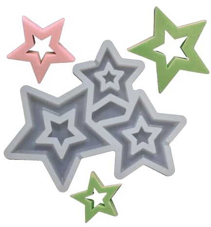 mostsom 2 Stück/Los Lutscher-Silikonform DIY Fondantform Schokolade Fudge Form Backutensilien Kuchenform Küchenzubehör (G_ Stern)
