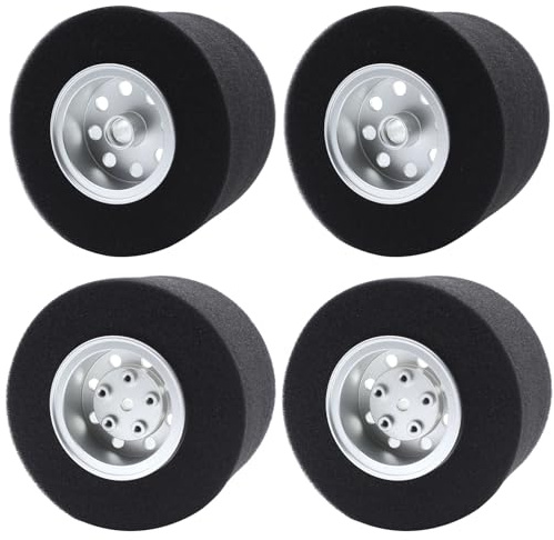 HOBOHY 4Pcs Aluminum Front and Rear Wheels Hub Rims with tire Lining/Built Sponge Kit for Tamiya CW01 Chassis Lunch Box G6-01 Midnight Pumpkin Kingyelow Konghead RC Car Upgrades Parts