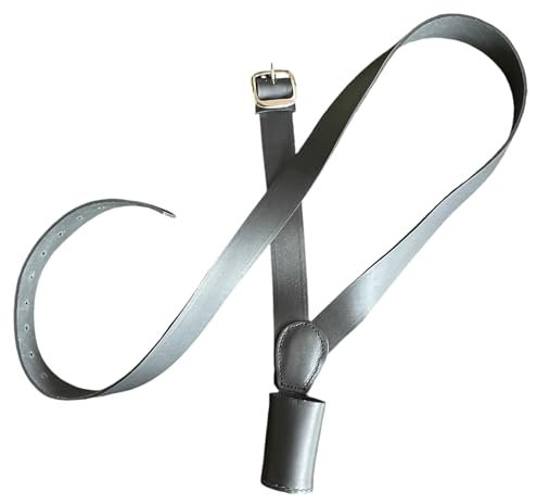 Portabandiera in vera pelle nera regolabile cinghia di trasporto per bandiera militare cintura per bandiera militare accessorio uniforme cintura a spalla destra