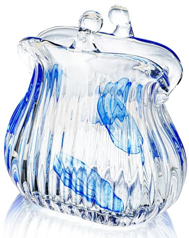 6.7 Blown Glass Purse Vases for Flowers, Cute Purse Vases for Home Decor Tables Centerpieces, Wide Mouth Modern Art for Mom