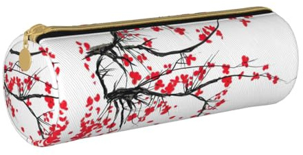 MDATT Trousse à crayons et stylo à motif cerisier japonais - Pochette multifonction pour étudiants du lycée, blanc, Taille unique, Organiseur de sac
