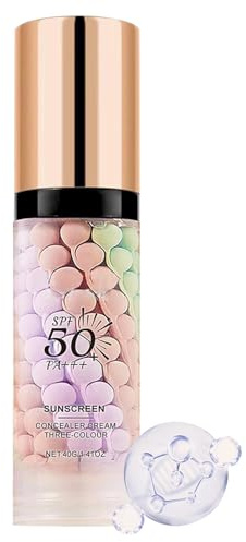 Base de maquillaje, protector solar, crema solar tricolor con UPF 50+, textura y fácil de aplicar, 40 g