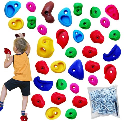 Generico Appigli da Parete Arrampicata - Parete da Arrampicata Indoor,Grips Multicolore con Attacchi per Casa Palestra Scuola