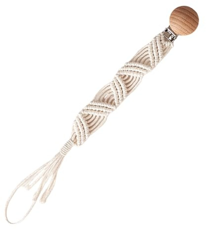 Chaies Schnullerkette, Schnullerketten | Schnullerclip aus Baumwollseil Boho – Seil aus Holz und Baumwolle, flexible Halterung geflochten Boho Paci Clip für Mädchen, Kleinkinder