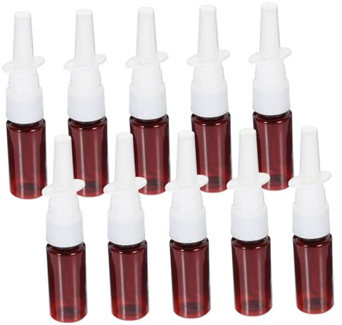 Healvian 10 Pièces Flacons Spray Nasal Rechargeables avec Pulvérisation Fine Bouteilles Portables et Réutilisables Protections de Sécurité pour Lavage Nez Adulte et Usage Extérieur