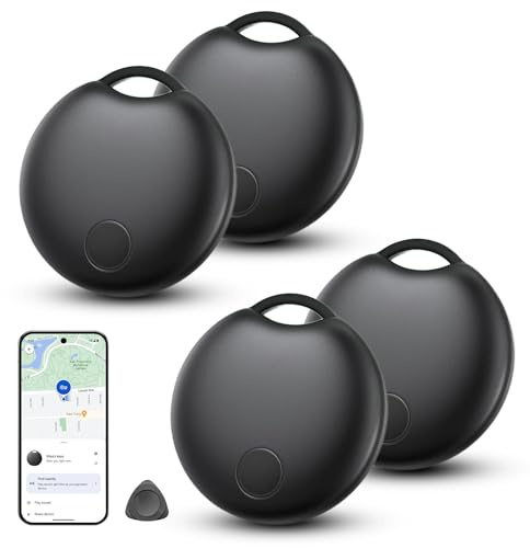 Android Smart Tracker, Certified Google Not for iOS and Huawei Bluetooth Locator for Android Devices, Works with Google Find Hub, Item Finder for Keys, Luggage, Backpack (4 Pack)
