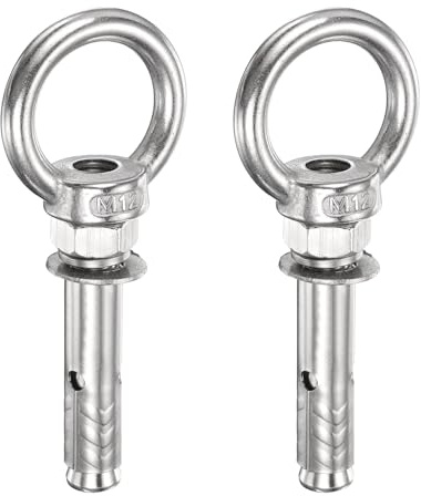 PATIKIL 2 Piezas Perno De Ojo De Elevación De Expansión M12x50mm | Perno De Expansión De Acero Inoxidable, Perno De Ojo Interno Resistente, Con Anillo Para Elevación, Con Anillo
