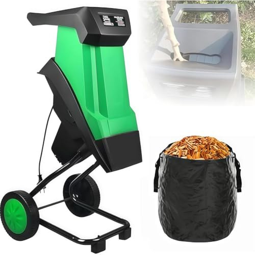 Mixtric Biotrituratore Elettrico Giardino, Trituratore Multifunzione per Foglie e Rami 2400 W con Sacco Raccolta 50 L, capacità Taglio Massima 40 Mm, Trituratore per Foglie