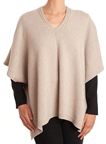 DALLE PIANE CASHMERE - Poncho två knappar kashmir blandade garn - kvinna, BEIgE, one size