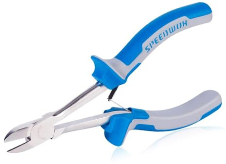 SPEEDWOX Diagonal tång med lång räckvidd, 15 cm, minitång, fin avbitartång, smal plasttång, precisionstång, sidoskärning, mikrotrådskärare för svåråtkomliga smala utrymmen, hög hävstångseffekt