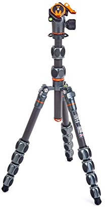 3 Legged Thing Pro Range 2.0 Leo 2.0 Kit Carbon Fibre Travel Tripod System - Adjustable Camera Tripod with 3 Detachable Legs for Monopod Conversion - Metallic Slate Grey (LEOKITGREY2)