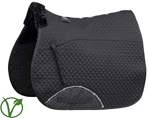 Rhinegold Tapis de Selle Unisexe 456-C-BLK/BLK de Luxe doublé de Fourrure, Noir/Noir, COB