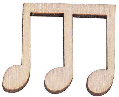 100 Stück Unvollendete Hängende Verzierung Aus Holz 2 Cm Musiknote Aus Holz Holzform Bastelhochzeitsdekor Für Heimwerker Und Weihnachtsfeierdekorationen (Holznote)