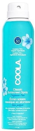 COOLA Classic/Clear Sunscreen Spray SPF50 Fragrance-Free (177 ml)