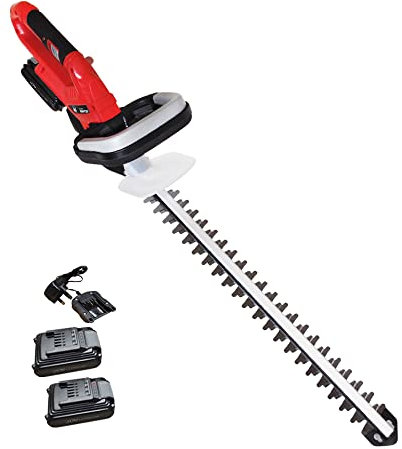 Hedge Trimmer Cordless RocwooD Electric Cutter 20V 52cm 2 x Battery And Charger Trimming Easy Cut Pro Lightweight Garden Handheld Cutter Safety Blade Guard