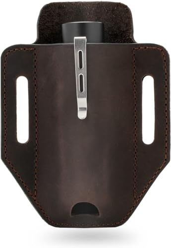 VIPERADE PJ31 - EDC Lederscheide Multitool Scheide Werkzeuge Holster Messer Gürtelscheide Taschenlampe Scheide für Leatherman Multitools Messerscheide（Braun）
