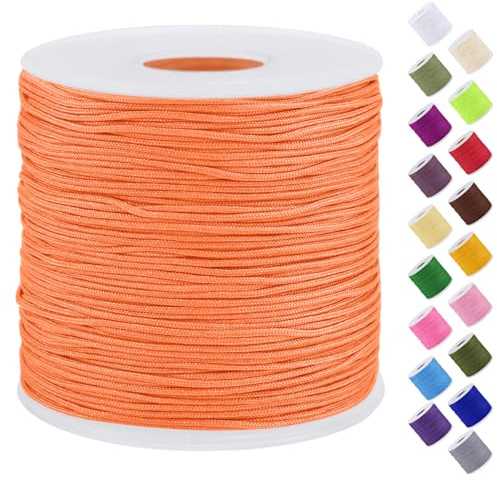 Uiopa Filo Nylon per Braccialetti 0,7mm x 120m Filo Braccialetti Fai da Te Cordone Perline per Collana, Bracciale, Creazione di Gioielli, Macramè, Artigianato