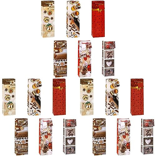 TSI 83299 Geschenktüten WEIHNACHTEN SERIE 9, 36er Packung, Größe: Flasche (HxBxT 33 x 10 x 9 cm)