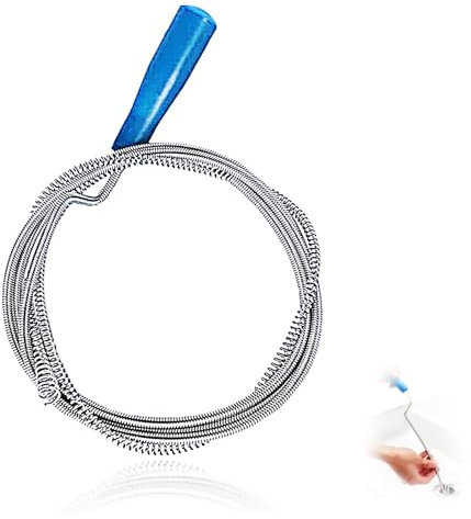 Spirale per la pulizia dei tubi, 3 metri, a spirale di scarico con punta di trapano, per lavabo, vasca da bagno, WC