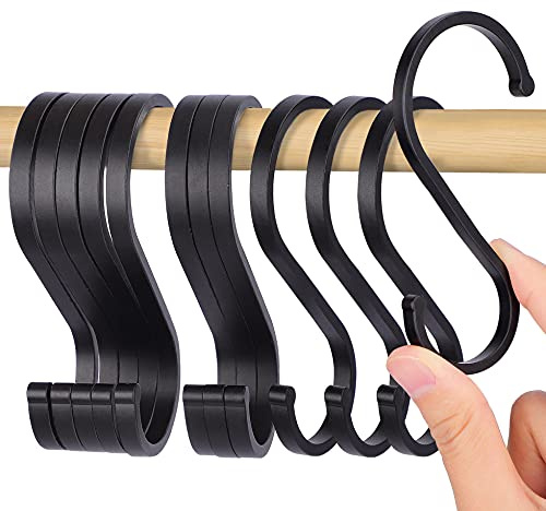 ACMETOP S Haken, 20 Stück Haken zum Einhängen passender Durchmesser 21mm/32mm, Hacken Aluminium Küche, Schrank, Garage und Garten für hängende Töpfe und Pfannen, Kaffeetassen, Kleidung, Pflanzen | Hacken Aluminium für Küche, Schrank, Garage und Garten, Geeignet für Töpfe, Tassen, Kleidung sowie Pflanzenaufhängung Schwarz