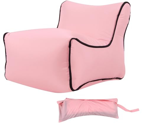 Pasdrucn Aufblasbarer Kinderstuhl, Portable Pocket Seat, Aufblasbares Sofa, Wasserdichtes Luftsofa Mit Aufbewahrungstasche, Luftsofa Camping Sofa Couch, Aufblasbare Liege Faltbar (Rosa)