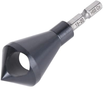 1 Uds HSS avellanador desbarbado broca avellanadora 6,35mm vástago hexagonal M35 cobalto titanio recubierto desbarbado herramienta de chaflán externo 90 grados broca de cambio rápido (Color : 15-20mm