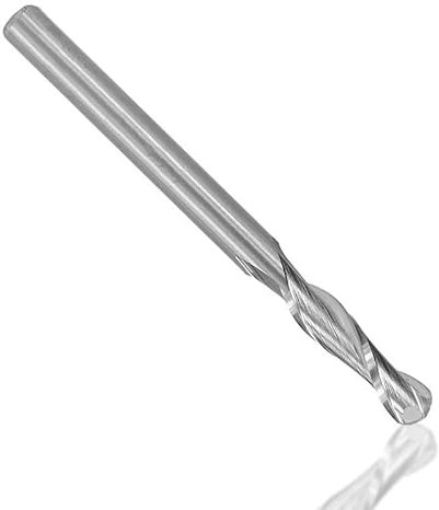 WZFC Aluminium-Schaftfräser, 3,175 Mm Schaft, Spiral-Kugelfräser, 2 Nuten, CNC-Fräser,3,175x2x4x40mm