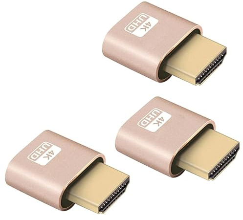 Dummy Plug Binghe 3 Stücke 4K Dummy Plug,Hochauflösender virtueller Monitor Display Emulator, Headless Display Adapter der neuen Generation Unterstützt bis zu 3840x2160@60Hz, 1080@120Hz DVI EDID Emula