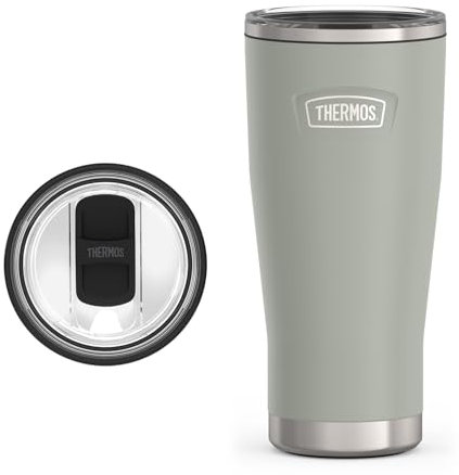 THERMOS ICON SERIES Stainless Steel Cold Tumbler with Slide Lock, 24 Ounce, River Rock