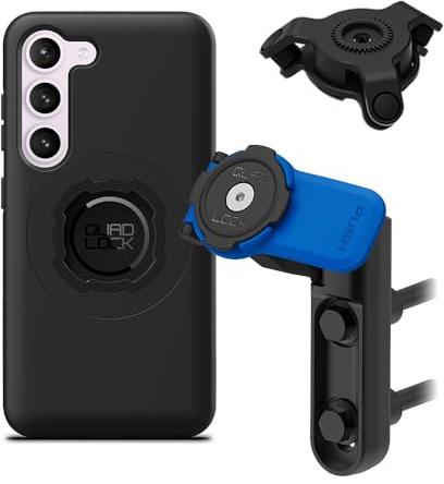 QUAD LOCK Bremszylinder-Klemmschale Handyhalterung für Motorrad mit Vibrationsdämpfer und MAG-Hülle für Galaxy S23
